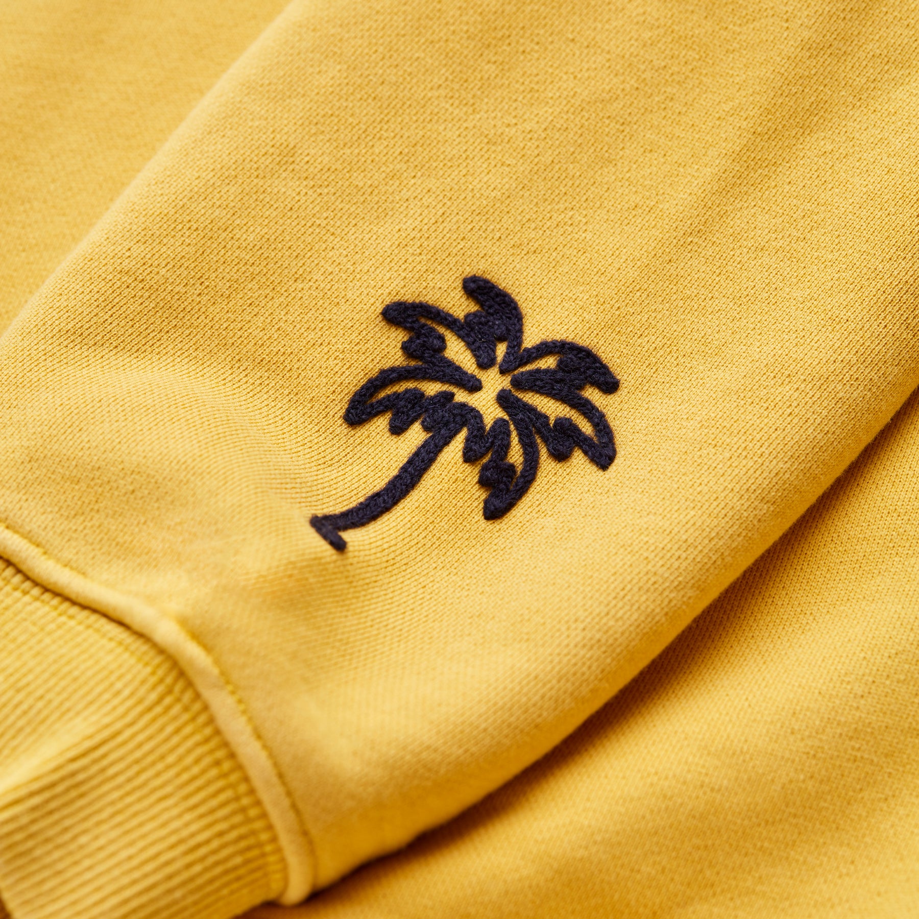 Sweatshirt mit Rundhalsausschnitt und Kettenstich (Senfgelb)