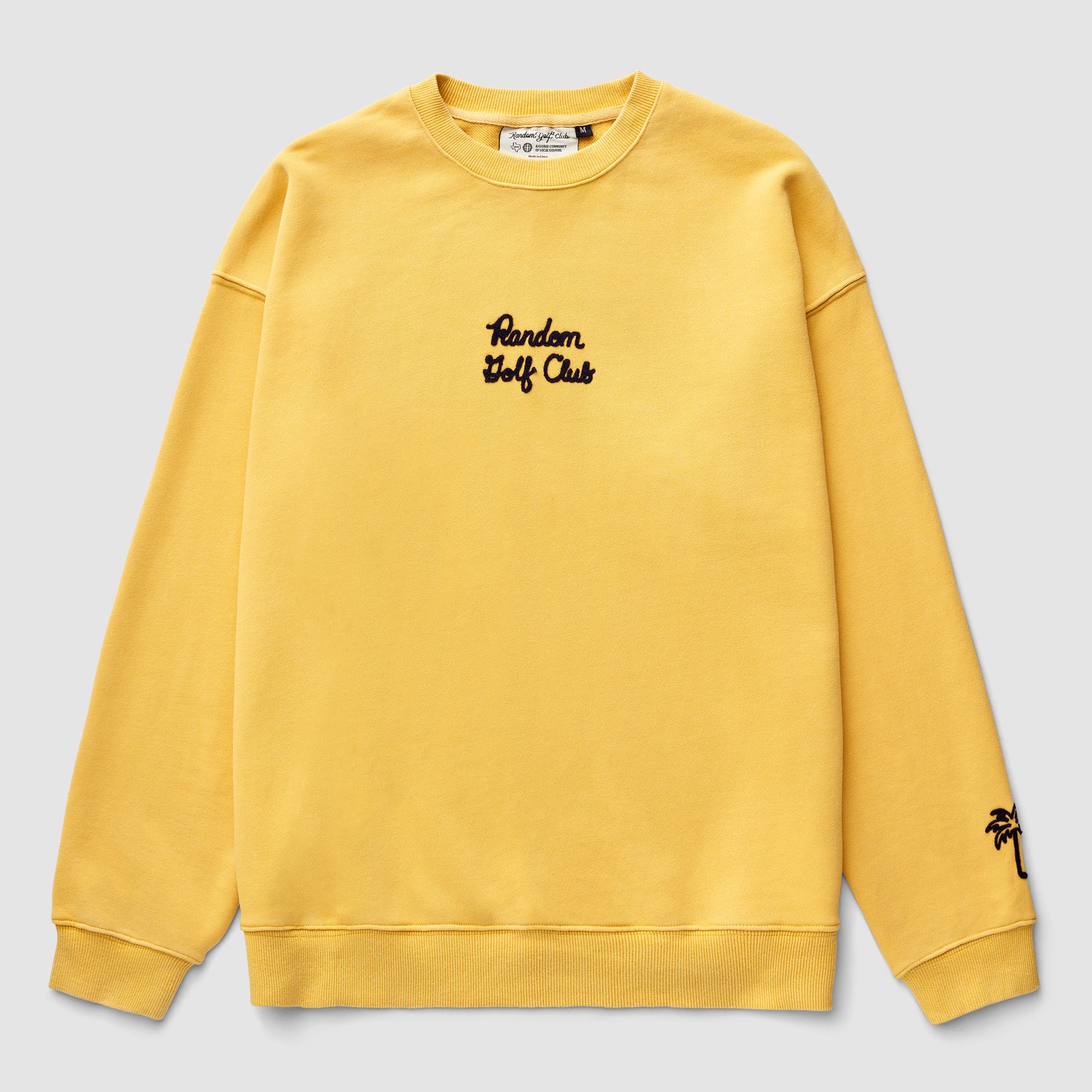 Sweatshirt mit Rundhalsausschnitt und Kettenstich (Senfgelb)
