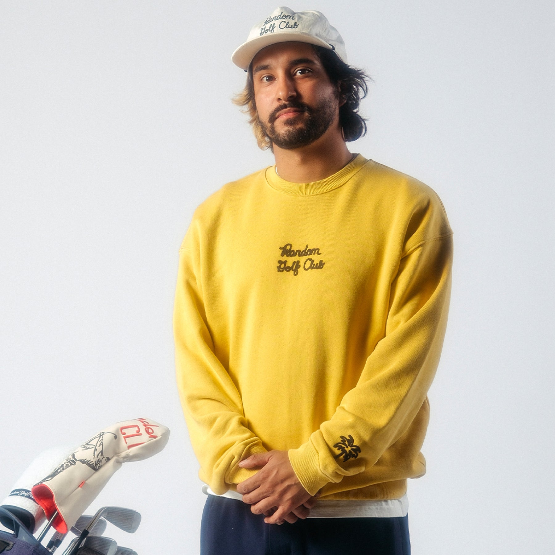 Sweatshirt mit Rundhalsausschnitt und Kettenstich (Senfgelb)