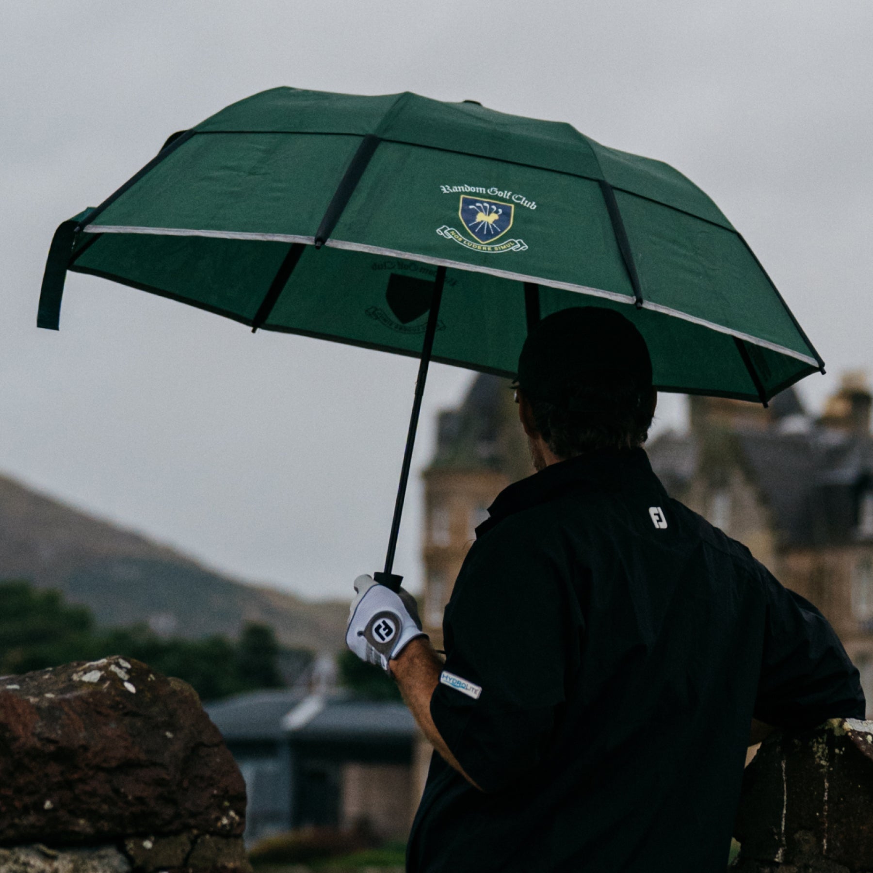 Zusammenklappbarer Regenschirm mit Golfschläger-Motiv, Royal Snowball