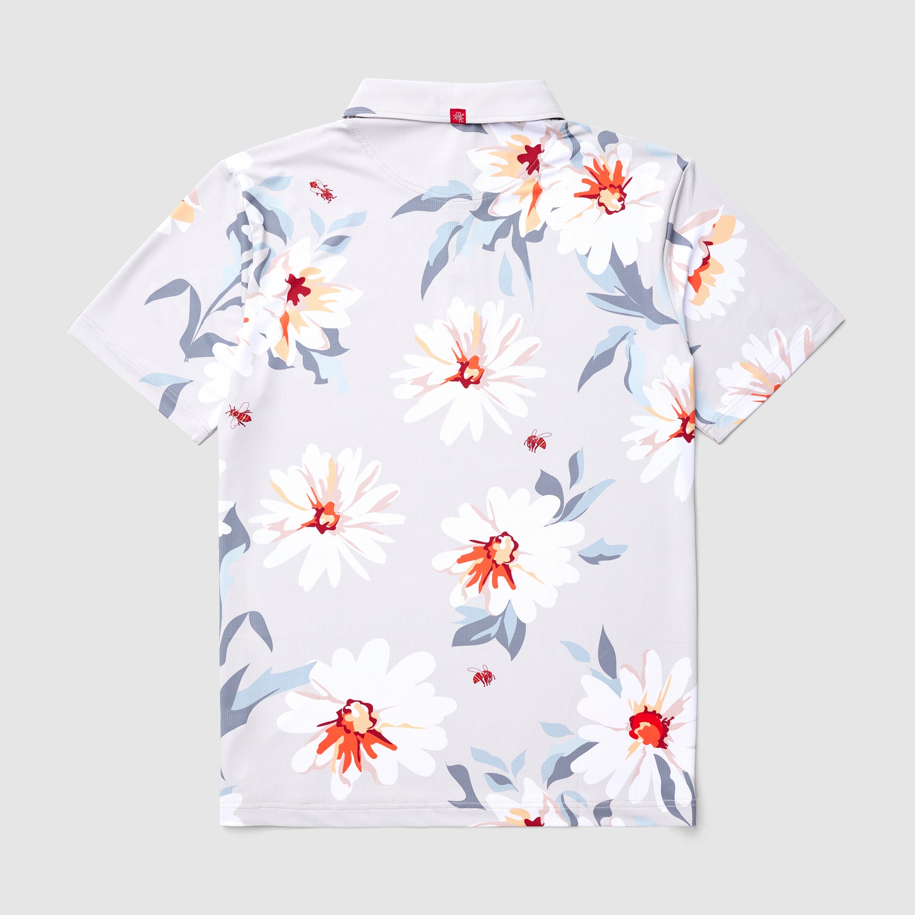 Bedrucktes Tech-Polo (natürliches Blumenmuster)