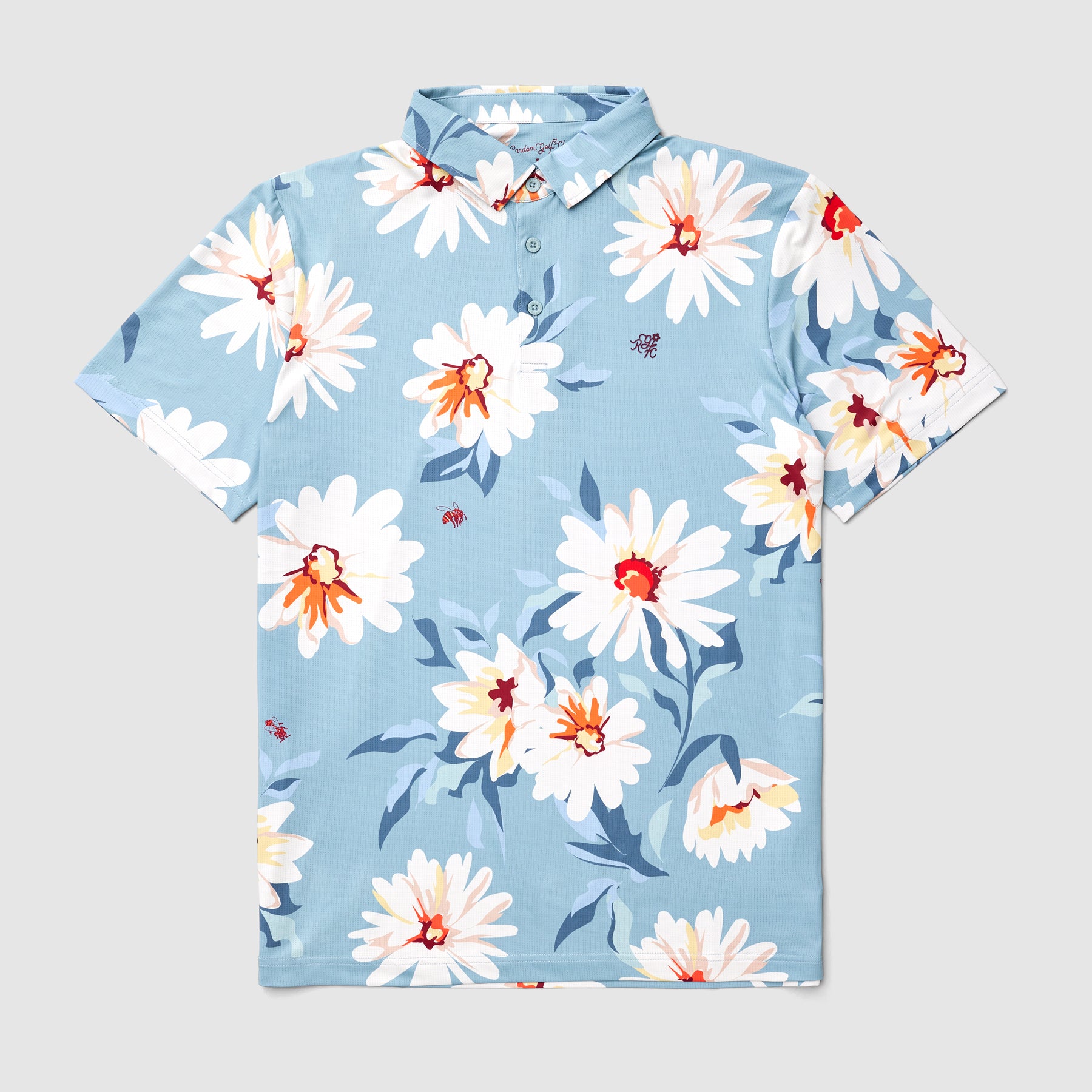 Printed Tech Polo (Blue Floral)